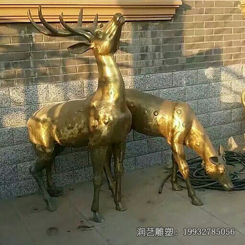 景区铜雕鹿动物雕塑 景区铜雕鹿动物雕塑