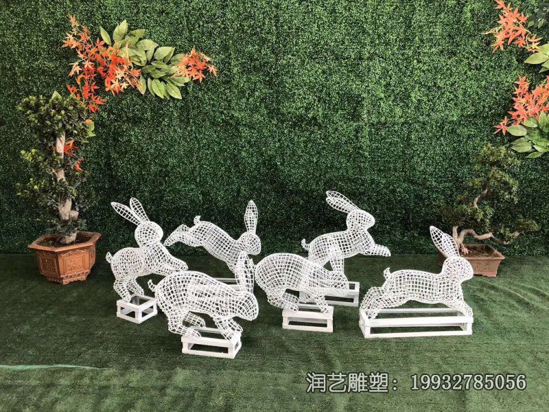 景区不锈钢兔子雕塑 景区不锈钢兔子雕塑