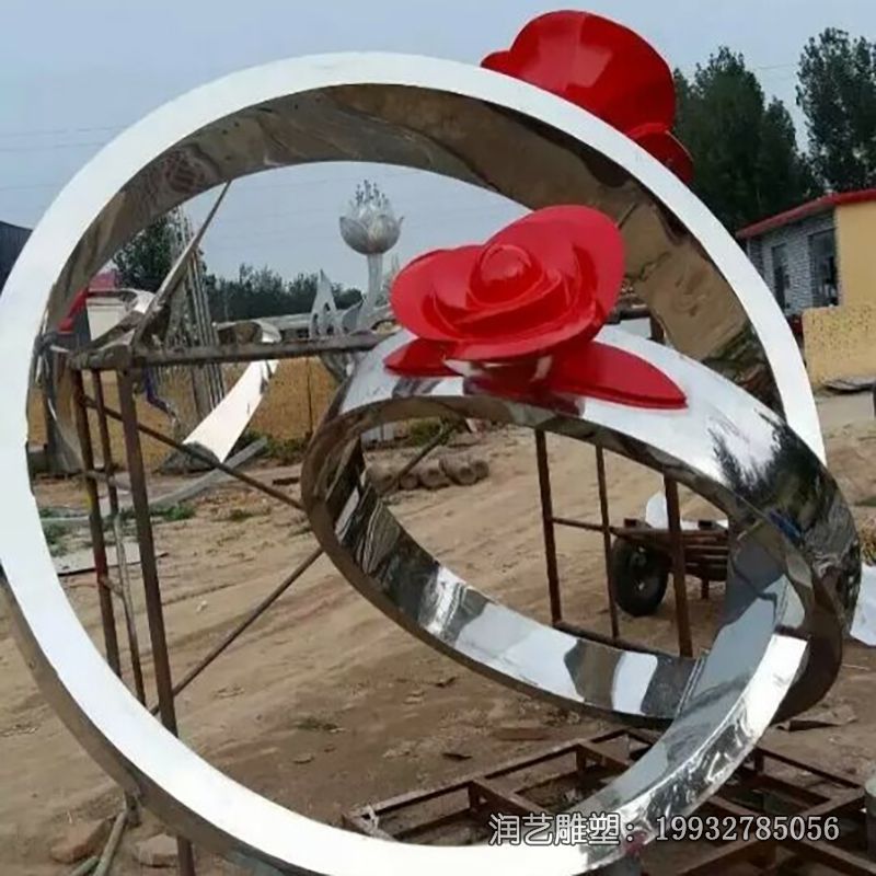 商场不锈钢戒指雕塑 商场不锈钢戒指雕塑