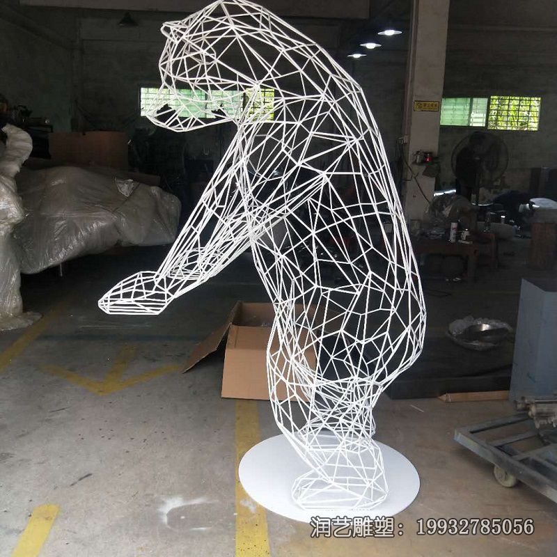 小区不锈钢熊雕塑 小区不锈钢熊雕塑