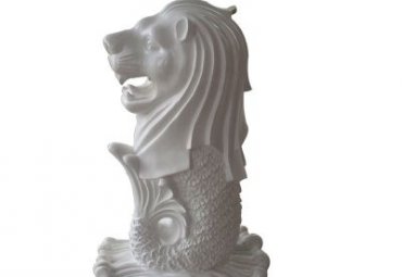 游乐场石雕鱼尾狮雕塑