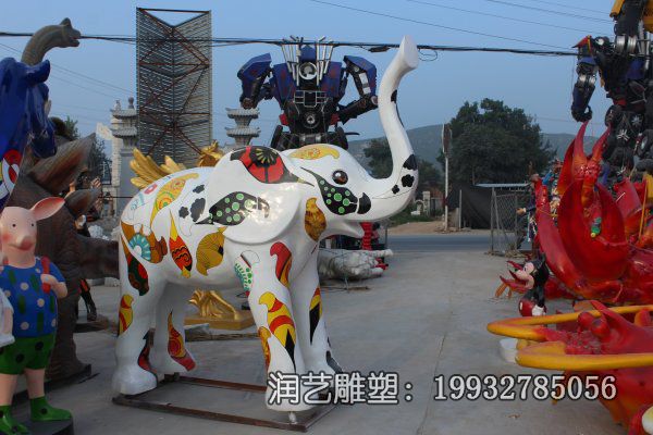 医院玻璃钢大象雕塑 医院玻璃钢大象雕塑