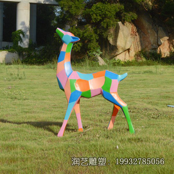 商业街玻璃钢鹿雕塑 商业街玻璃钢鹿雕塑