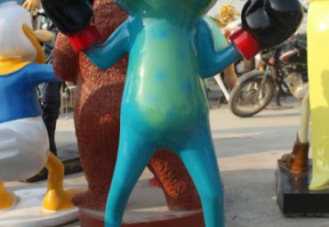 广场玻璃钢青蛙雕塑