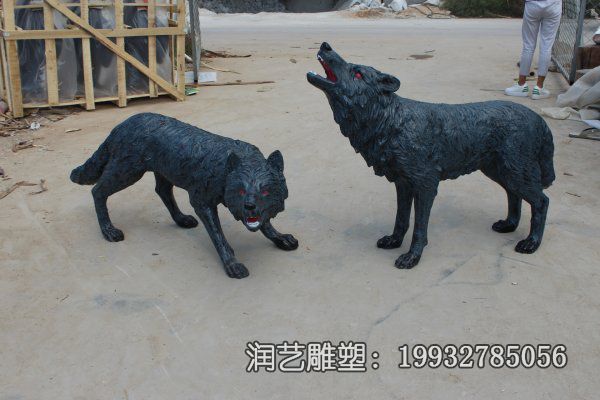 学校玻璃钢狼雕塑 学校玻璃钢狼雕塑