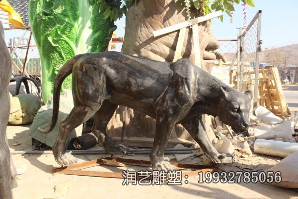 校园铜雕豹动物雕塑 校园铜雕豹动物雕塑
