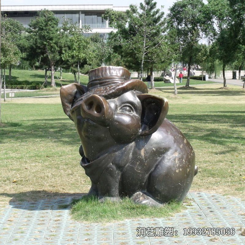 景区铜雕猪动物雕塑 景区铜雕猪动物雕塑