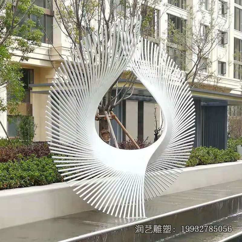 草坪不锈钢线条雕塑 草坪不锈钢线条雕塑
