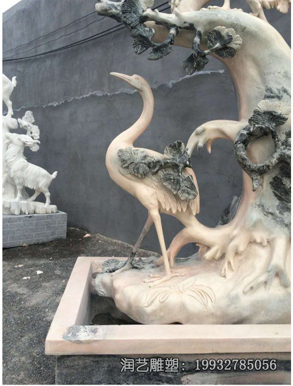 小区石雕仙鹤雕塑 小区石雕仙鹤雕塑