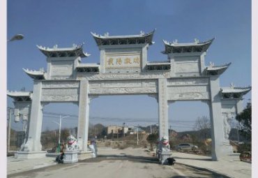 街道石雕牌楼雕塑