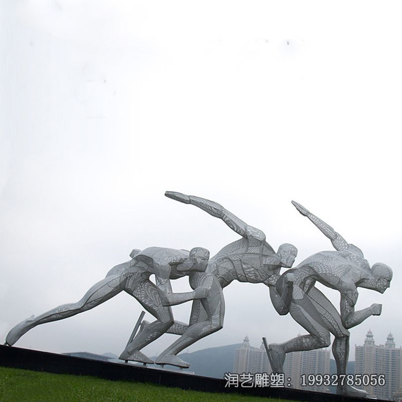 广场不锈钢滑冰雕塑 广场不锈钢滑冰雕塑