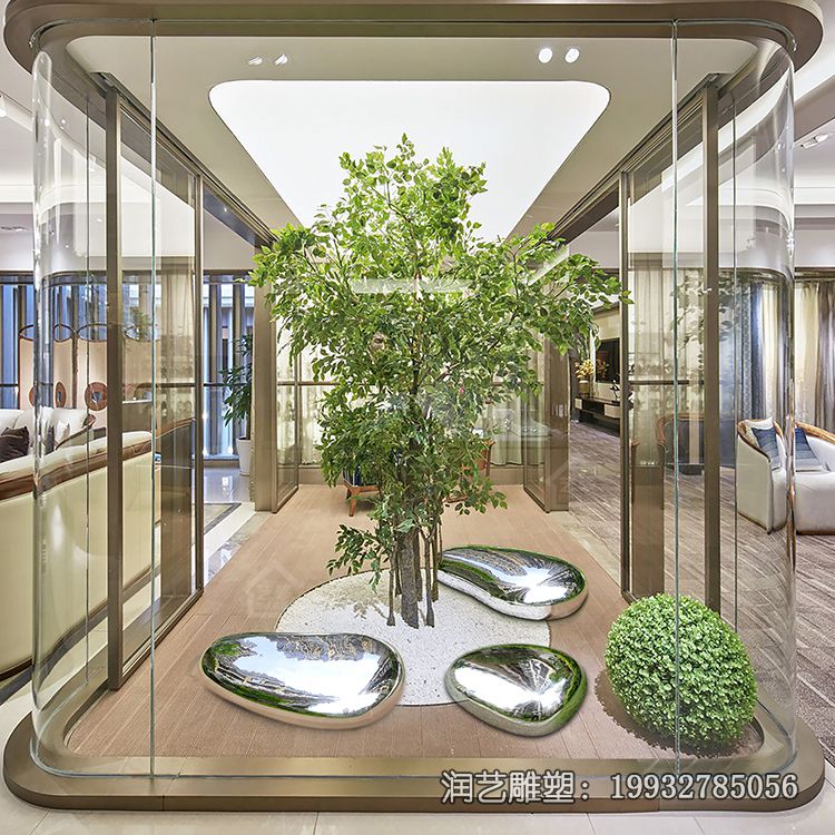 小区不锈钢景观石雕塑 小区不锈钢景观石雕塑