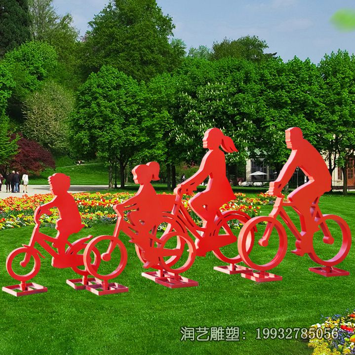 酒店不锈钢一家人雕塑 酒店不锈钢一家人雕塑