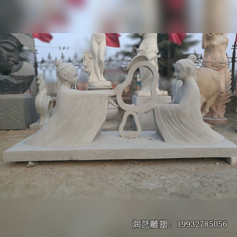 小区石雕孔融让梨雕塑 小区石雕孔融让梨雕塑