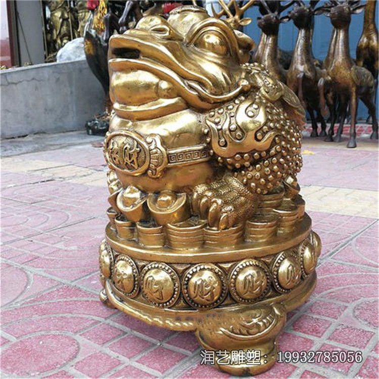 商场铜雕金蟾雕塑 商场铜雕金蟾雕塑