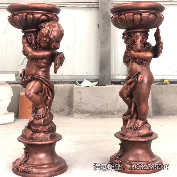 小区铜雕花盆雕塑 小区铜雕花盆雕塑