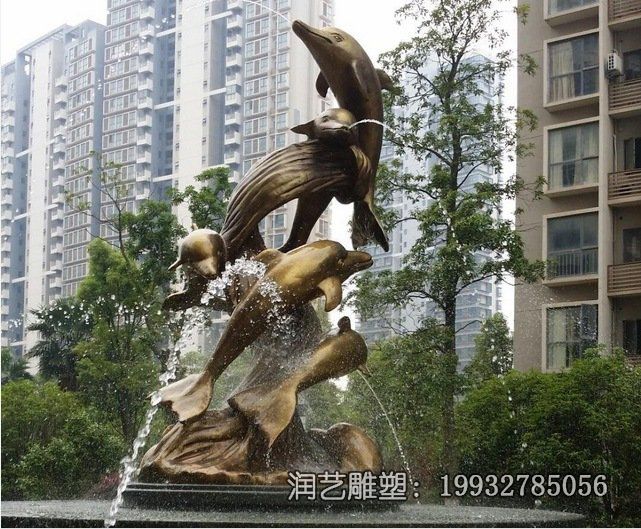 广场铜雕海豚雕塑 广场铜雕海豚雕塑