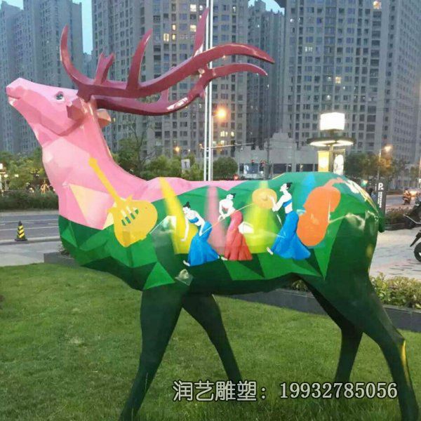 学校玻璃钢鹿雕塑 学校玻璃钢鹿雕塑
