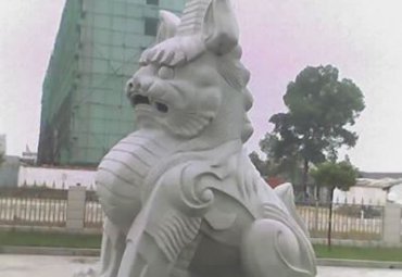 广场石雕独角兽雕塑
