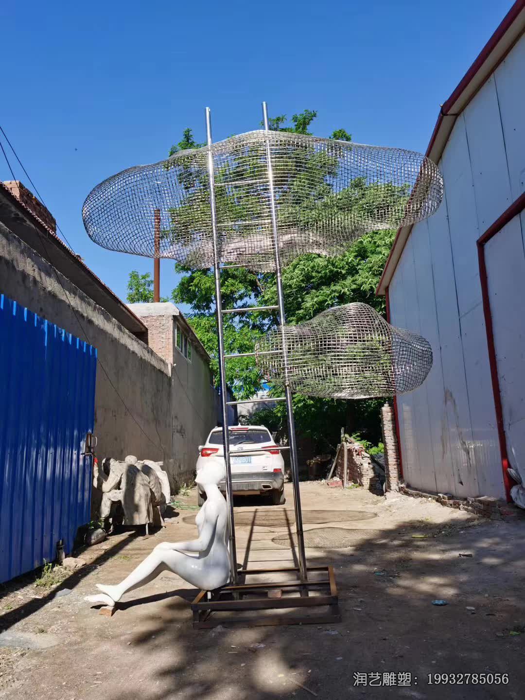 游乐场不锈钢云朵雕塑 游乐场不锈钢云朵雕塑