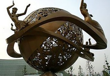 商业街不锈钢地球雕塑