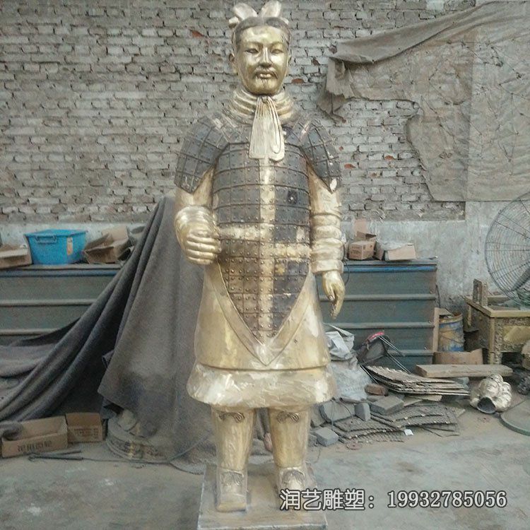 广场铜雕兵马俑雕塑 广场铜雕兵马俑雕塑
