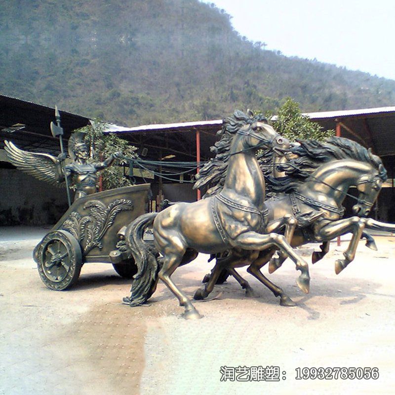 小区铜雕阿波罗战车雕塑 小区铜雕阿波罗战车雕塑