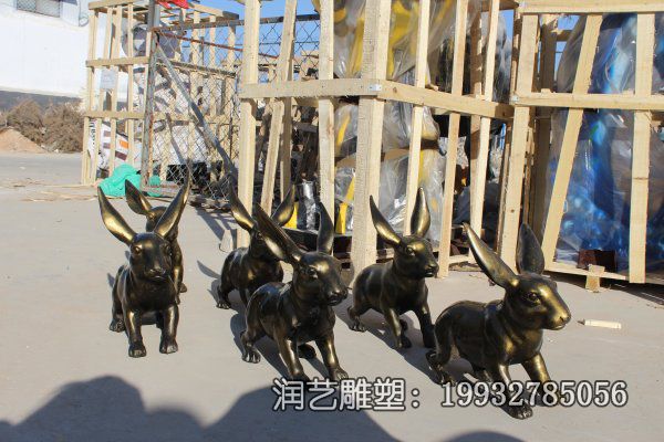 商场铜雕兔子雕塑 商场铜雕兔子雕塑