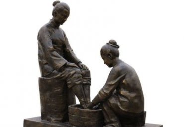 城市铜雕孝顺人物雕塑