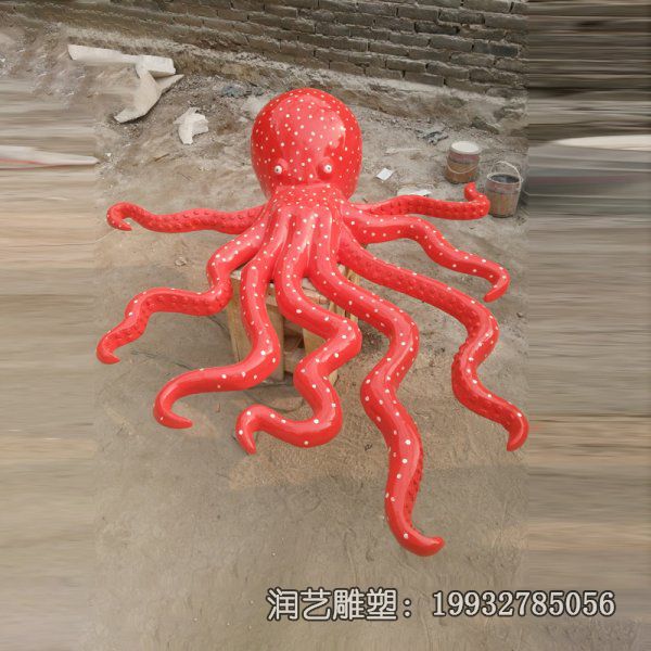 游乐场玻璃钢章鱼雕塑 游乐场玻璃钢章鱼雕塑