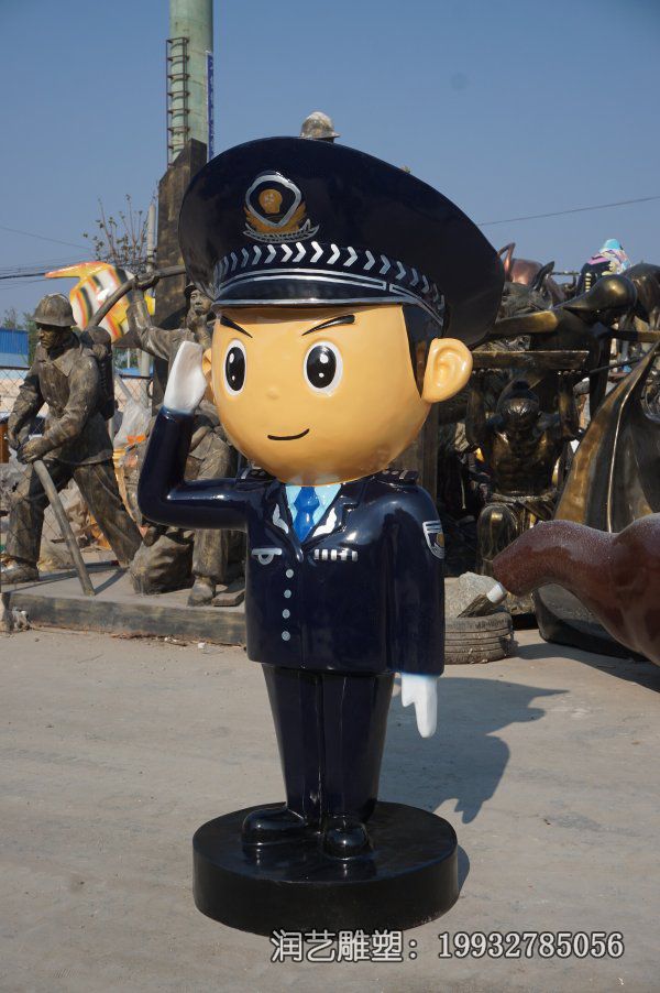 学校玻璃钢警察雕塑 学校玻璃钢警察雕塑
