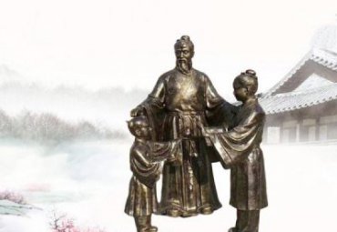 草坪铜雕孔融让梨雕塑