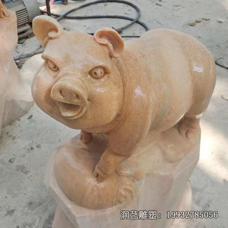 公园石雕猪动物雕塑 公园石雕猪动物雕塑