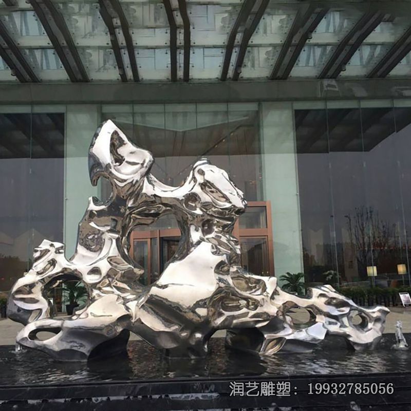 小区不锈钢太湖石雕塑 小区不锈钢太湖石雕塑