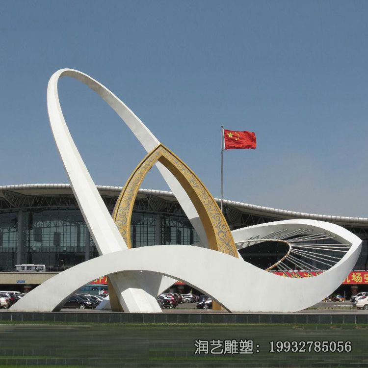 商业街不锈钢飞机雕塑 商业街不锈钢飞机雕塑