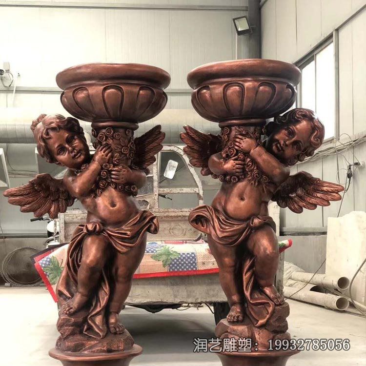 景区铜雕花盆雕塑 景区铜雕花盆雕塑