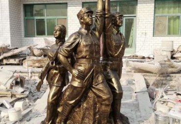 公司铜雕红军雕塑