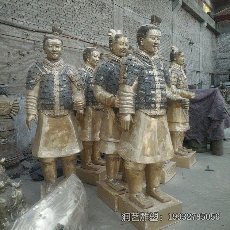 小区铜雕兵马俑雕塑 小区铜雕兵马俑雕塑