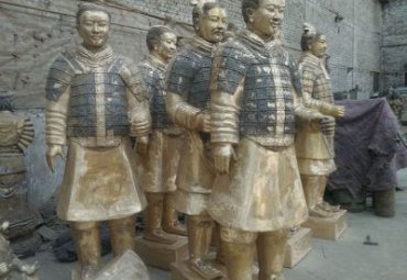 小区铜雕兵马俑雕塑