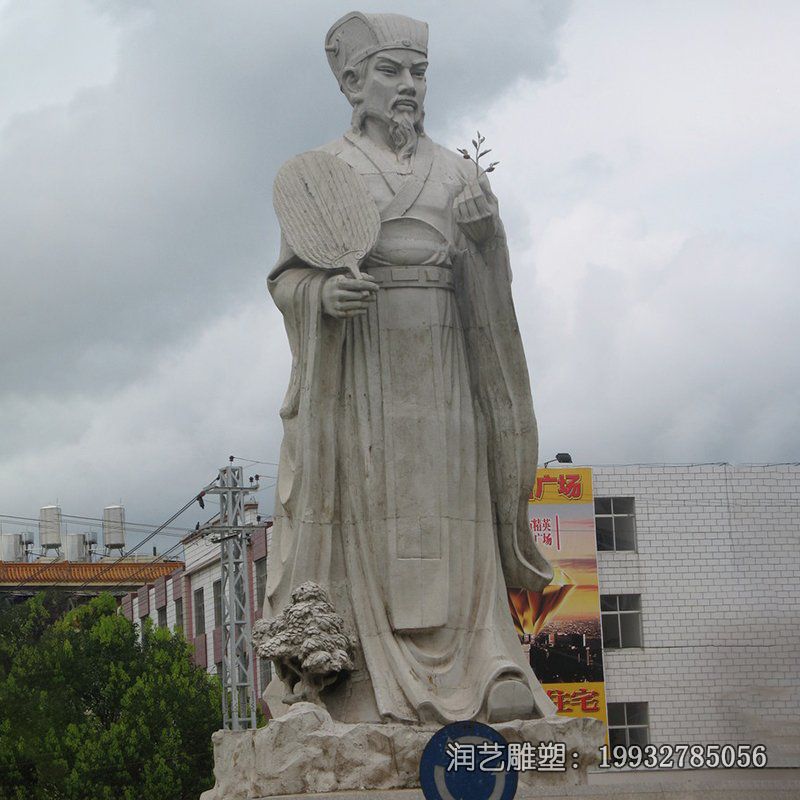 街道石雕诸葛亮雕塑 街道石雕诸葛亮雕塑