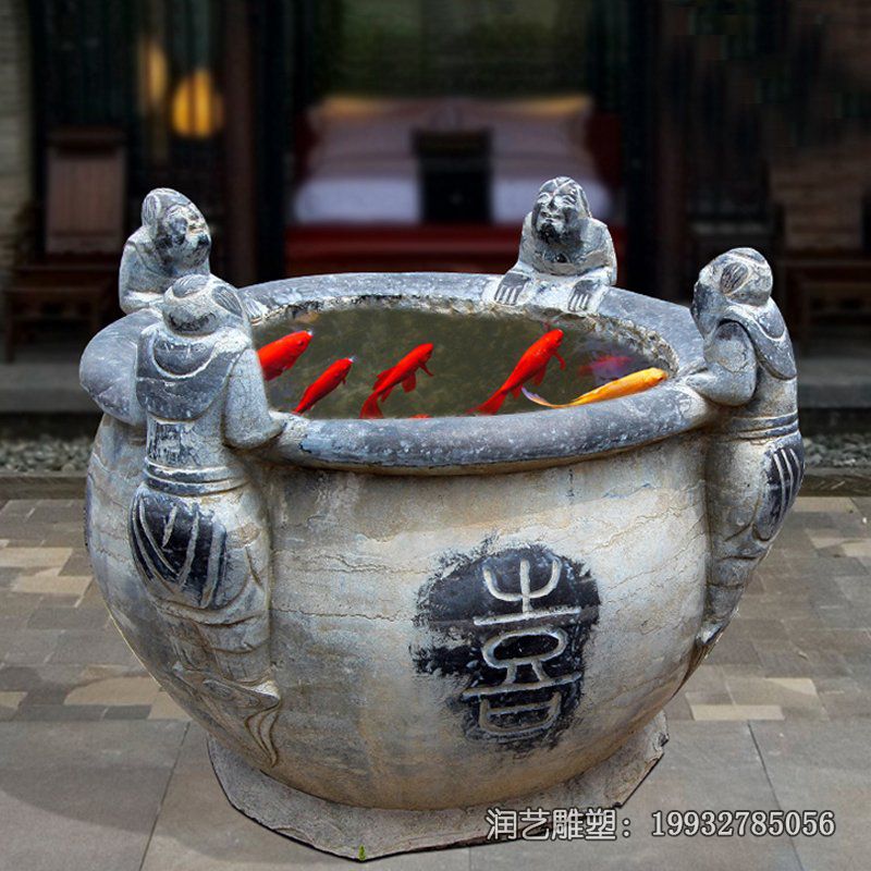 学校石雕鱼缸雕塑 学校石雕鱼缸雕塑