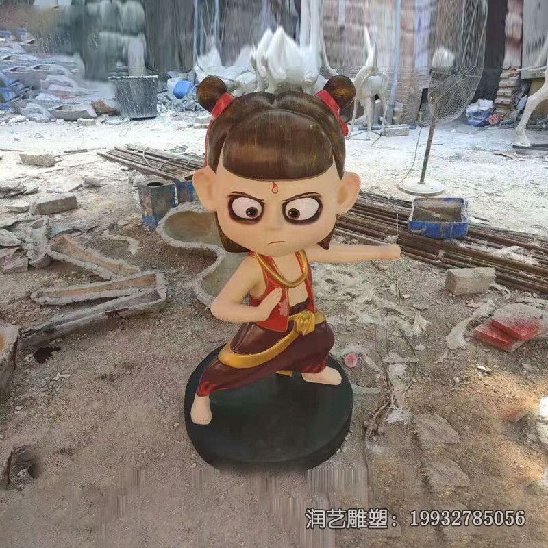 小区玻璃钢哪吒雕塑 小区玻璃钢哪吒雕塑