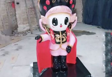 小区玻璃钢唱戏雕塑