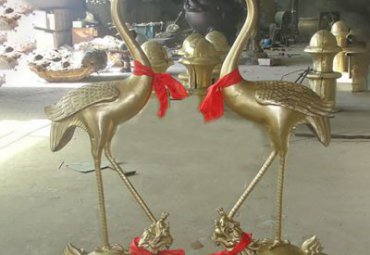 酒店铜雕仙鹤雕塑
