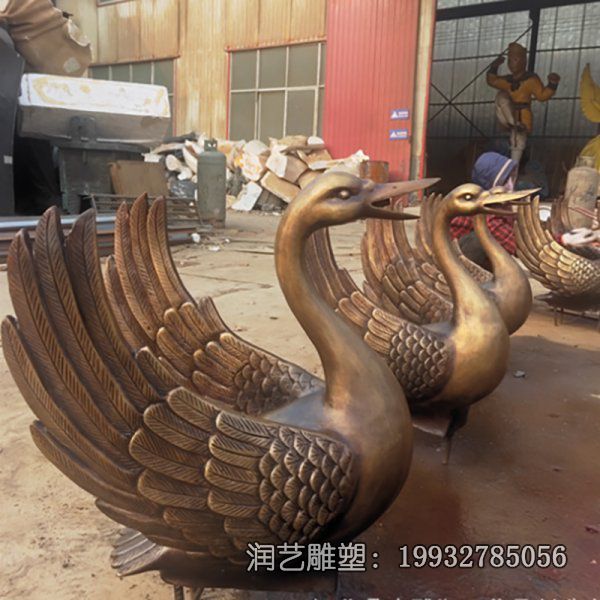公司铜雕天鹅雕塑 公司铜雕天鹅雕塑