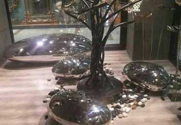 商业街不锈钢鹅卵石雕塑