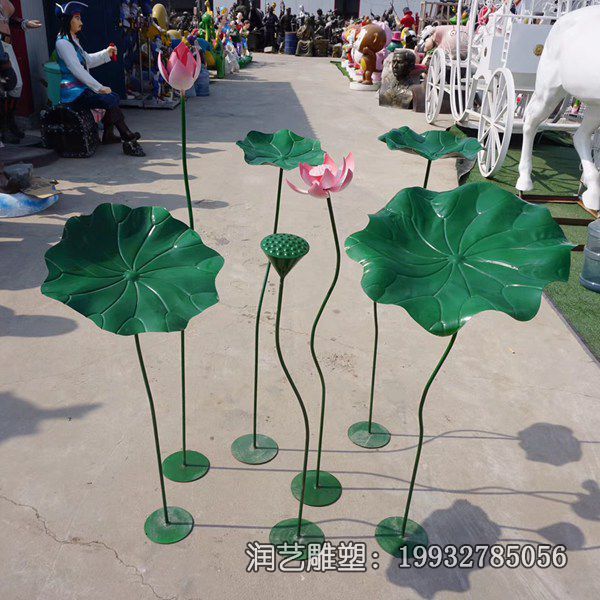 游乐场不锈钢荷花雕塑 游乐场不锈钢荷花雕塑