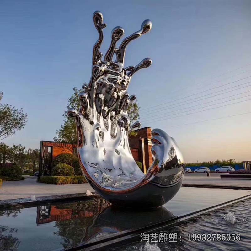 商场不锈钢海浪雕塑 商场不锈钢海浪雕塑