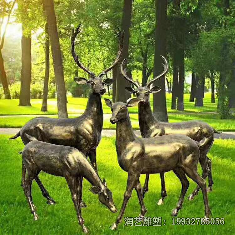 园林铜雕鹿动物雕塑 园林铜雕鹿动物雕塑