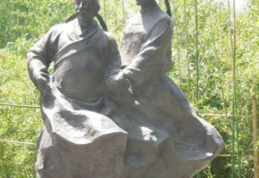 城市石雕杜甫雕塑